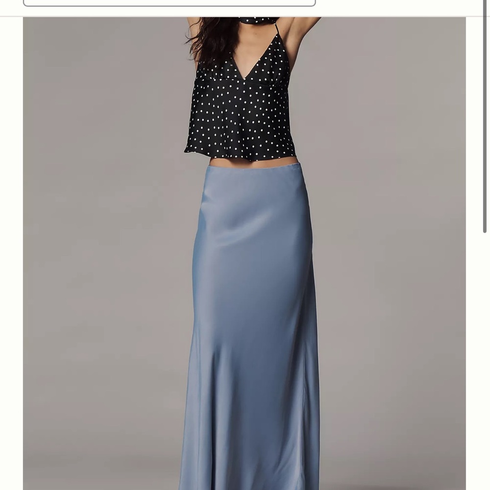 The Tilda A-Line Maxi Slip Skirt- Navy